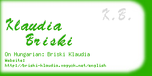 klaudia briski business card